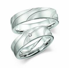 585 Weissgold, seidenmatt,  Fischer Oro blanco - Los anillos de boda